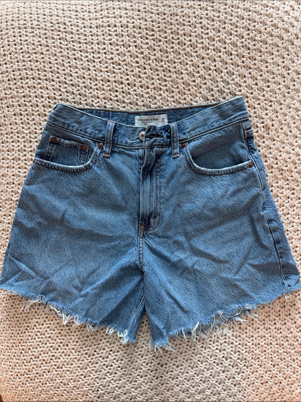 Abercrombie & Fitch Medium Blue Denim Cutoff Shorts